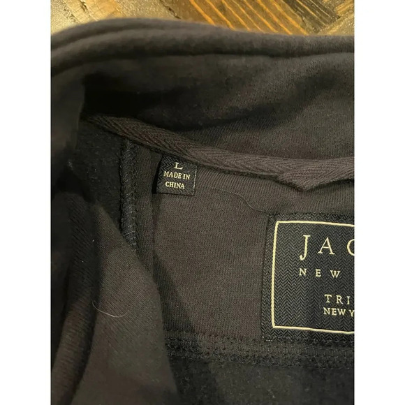 Jachs New York Men Large Blue Zip up Pullover Academia Gorp Core Preppy Grandpa - Picture 2 of 13